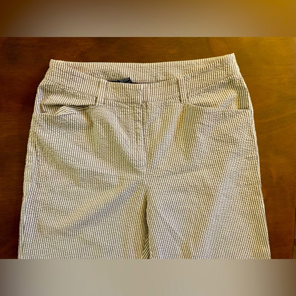 Jones New York Striped Seersucker Pants